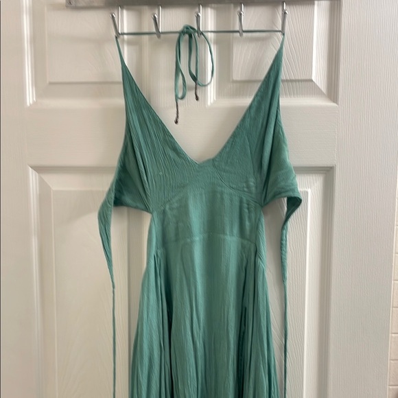 Free People Boho Halter Mermaid Green Dress - Picture 1 of 9